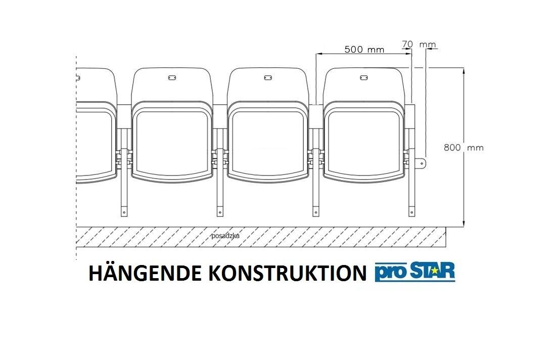Stadion klappsitze Olimp hängende konstruktion Zeichnung
